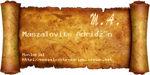 Maszalovits Adrián névjegykártya